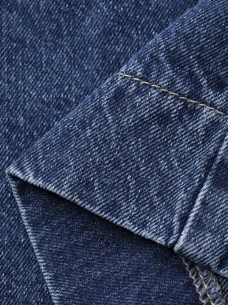 Men's Washed Vintage Blue Denim Suit, Spring/Summer