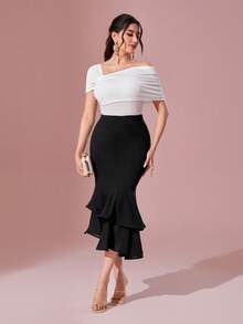 Modelyn Gonna con orlo a sirena vita alta - nero - Visualizzare 4