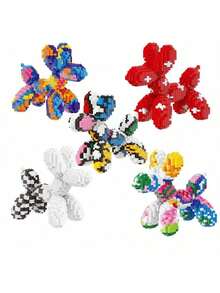 1PC Micro Particle Dog Toy, Assembled Blocks, Abstract Blocks, Block Ornaments, Animal Blocks, Birthday Gifts, Collected Ornaments - Multicolor - View 1