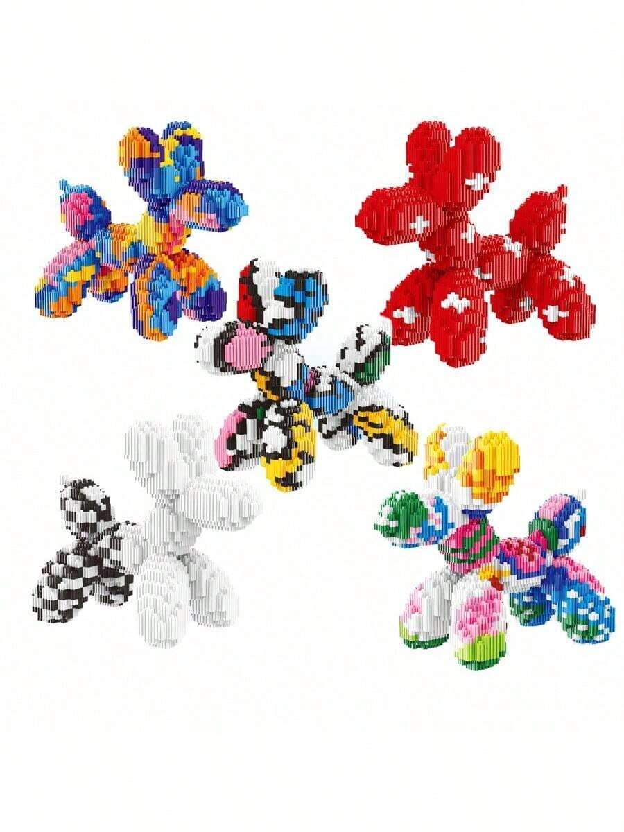 1PC Micro Particle Dog Toy, Assembled Blocks, Abstract Blocks, Block Ornaments, Animal Blocks, Birthday Gifts, Collected Ornaments - Multicolor - View 1