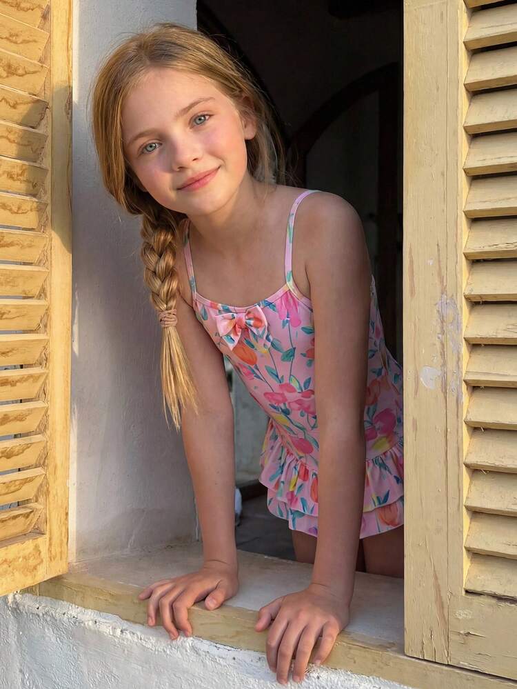 Girls' Cute One-Piece Swimsuit, Tween Girl Fall Clothes