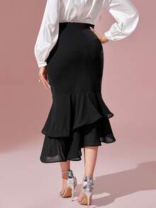 Modelyn Gonna con orlo a sirena vita alta - nero - Visualizzare 2
