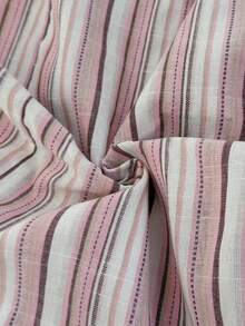 SHEIN Tall Women's Holiday Casual Striped Wide Leg Pants Pink Striped Pants, Tall Women - Multicolor - View 11