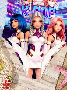 少女时尚渐变卡通印花连体休闲泳衣，适合夏季穿着 - 彩色 - 查看 5