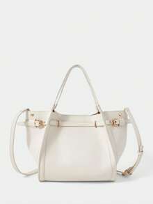 SHECARRY Women's Tote Bag, Exquisite And Simple Commuting Large-Capacity Handbag. - Off-white - View 3