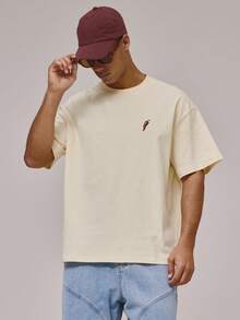 Musero Oversized Large Back Slogan Print "TASTE THE HEAT" Graphic Print Short Sleeve Tshirt Spring Summer Holiday Essentials - Apricot - View 4
