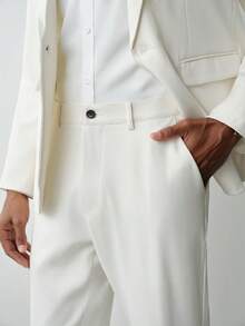 MENRIVO Men's Lapel Neck Long Sleeve Jacket And Pants Casual Suit Set Men Suit Formal Wedding Outfit For Men Men Elegant Outfit Prom Suit For Men Wedding Suit For Men - Beige - View 6