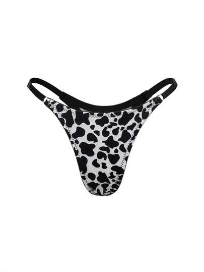 Chillnights Women's Leopard Print Adjustable T-Pants With Thong