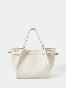SHECARRY Women's Tote Bag, Exquisite And Simple Commuting Large-Capacity Handbag. - Off-white - View 4