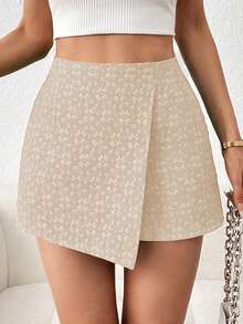 Váy quần dài trơn màu, chất liệu jacquard, kiểu dáng thanh lịch, thích hợp cho ngày lễ tình nhân. - Màu Cam san hô - Xem 6