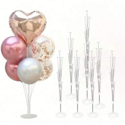 2/4/6 Parçalı Yeniden Kullanılabilir Şeffaf Balon Tutucu Seti - Kutlamalar ve Etkinlikler İçin Mükemmel, Doğum Günleri, Partiler, Düğün Süslemeleri İçin Uygundur (Balonlar Dahil Değildir)