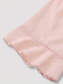 Franclia 女士加大码印花两件套，雪纺衬衫外套搭配纯色荷叶边短连衣裙，无袖玫瑰连衣裙配外套，适合春、夏、秋季穿着。 - 粉色 - 查看 5