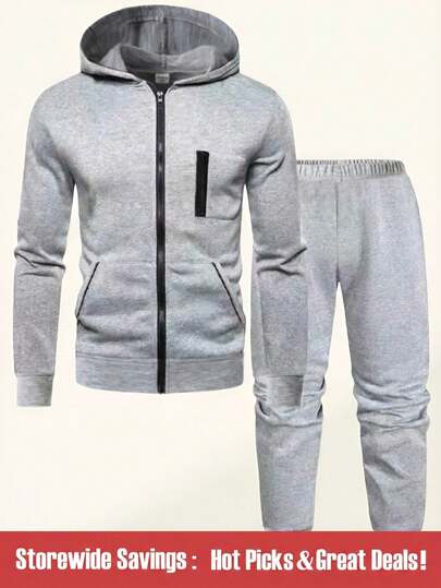 SHEIN Set de 2 piezas de sudadera y pantalón de chándal informal para niños preadolescentes, adecuado para uso diario, commuting y deporte