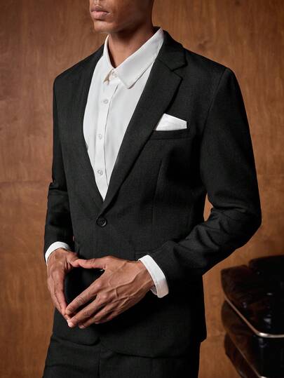AKNOTIC Bộ 2 món vest nam màu sáng thanh lịch, áo blazer công sở phong cách cổ điển thường ngày.