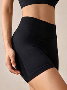 Veilyse Celana Pendek Pelangsing Pinggang Tinggi, Celana Pendek Bersepeda Skinny dengan Pengangkat Tersembunyi, Musim Semi/Panas untuk Musim Panas - Hitam - View 10