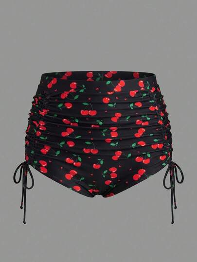 Sweetra CURVE 大尺碼女式時尚櫻桃印花游泳下装