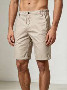 Manfinity Homme Pantalones cortos cargo de moda casual para hombre - Caqui - Ver 4