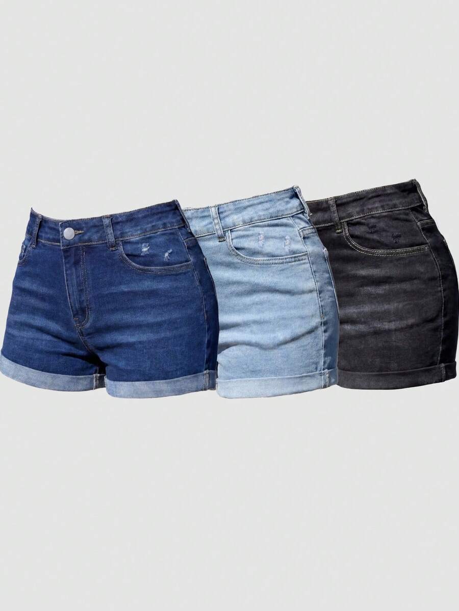 SHEIN Girlism Bộ đồ nữ tuổi teen mùa hè phong cách Y2K 3 mảnh gồm quần short denim cạp thấp màu đen, xanh nhạt, có túi xéo, quần short Bermuda mùa hè, thích hợp cho kỳ nghỉ hè, đi xem hòa nhạc, lễ hội âm nhạc, phù hợp cho những buổi tối thư giãn, đi học, đại học, trang phục mùa hè, thích hợp cho phong cách Boho mùa xuân và hè, phong cách cổ điển/bãi biển/biển/lễ tốt nghiệp thanh lịch, bộ đồ liền thân thường ngày, kỳ nghỉ hè, trang phục mùa xuân, bãi biển, kỳ nghỉ, ngày lễ tình nhân, kỳ nghỉ hè, kỳ nghỉ biển, lễ tốt nghiệp, trở lại trường học. - Nhiều màu - Xem 1