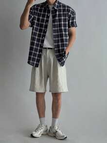 DAZY Men's Plaid Short Sleeve Shirt, Multi-Color, Summer - Multicolor - View 3