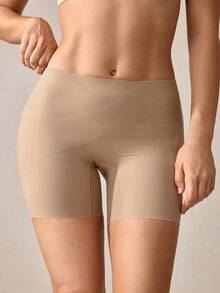 Veilyse Quần short định hình nâng mông dành cho nữ, có đệm mông tháo rời, giúp tôn dáng và nâng đỡ tốt hơn. - Màu Khaki - Xem 9