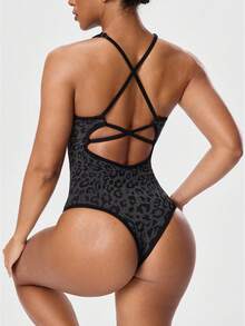 Seamluxe SHEIN Sport Sport-bodyar för kvinnor - Svart - Visa 3