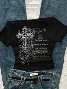 Vintage Cotton T Shirt,Streetwear,Summer T Shirts,Tops For Women,Y2k Style - Negro 5 - View 9