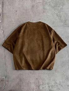 AXEPEAK Men's Contrast Color Casual Round Neck Short Sleeve T-Shirt - Brown - View 2