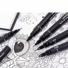 Fine Line Black Micro Pen - Waterproof Archive Ink, Multi Line For Sketching, Anime Artist, Illustration Technology, Drawing Office Documents,For School Supplies,Back To School - black - View 2