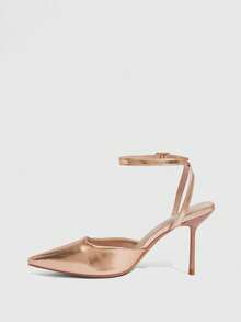 CUCCOO SZL Sepatu Hak Lancip Bertali Pergelangan Kaki Warna Champagne untuk Wanita, Cocok untuk Beraktivitas Sehari-hari, Kencan, Pesta, Pernikahan, Liburan, Sepatu Musim Semi, Cocok untuk Liburan Musim Semi, Paskah dan Natal - Sampanye - View 4