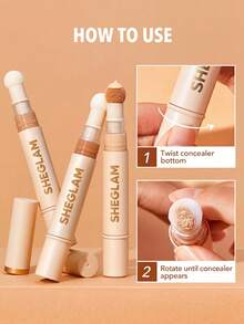 Complexion Boost Concealer-Caramel Sponge-Head Applicator Matte Liquid Concealer Long Lasting Brightening Color Corrector Weightless All-Day Long Lasting Hydrating Concealer Brand Beauty Makeup Face Paint Cosmetic For Women Girls Perfect For Spring Summer Ideal For Y2K Fancy Fashion Suitable For Birthday Mother'S Day Gift Rave Party Ready Best Color - Caramel - View 7