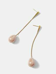 MOTF PREMIUM PENDIENTES DE IMITACIÓN DE PERLA DE COLOR ROSA PÁLIDO SIMPLE PREVIO - Rosa - Ver 3