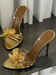 Sirith Women's Fashionable New Style Slim High Heel Sexy Party & Daily Wear Chic Elegant High Heel Sandals - Gold - View 10