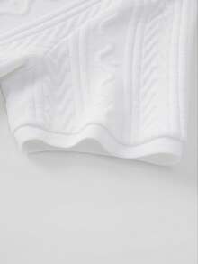 Manfinity CasualCool Men's Short Sleeve Textured Fabric Polo Shirt And Pants Set, Suitable For Home And Outdoor Wear - White - View 7