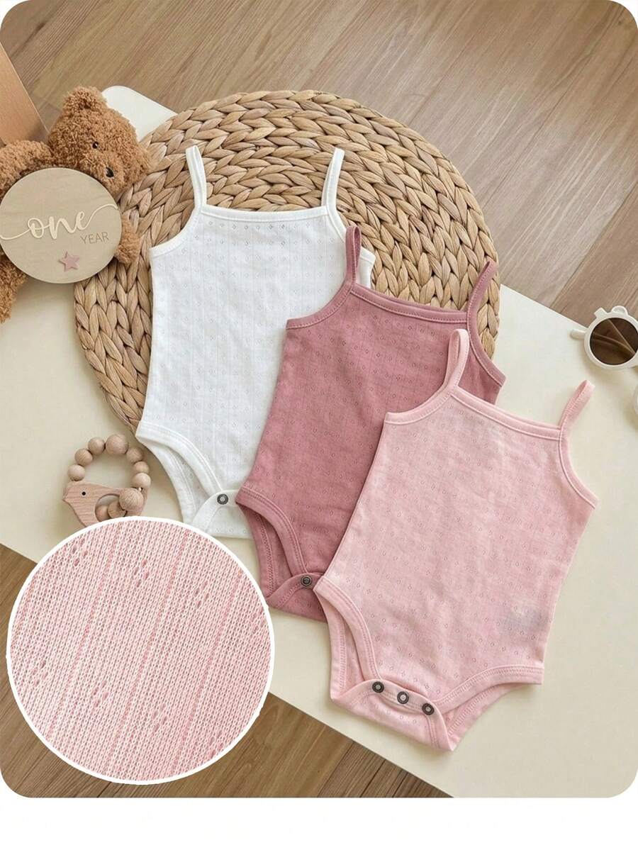 Newborn Baby Girl Casual Knit Cute Summer Romper, Multi-Color - Multicolor - View 1