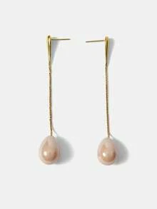MOTF PREMIUM PENDIENTES DE IMITACIÓN DE PERLA DE COLOR ROSA PÁLIDO SIMPLE PREVIO - Rosa - Ver 7
