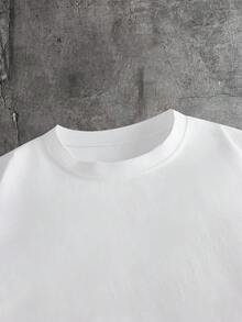 AXEPEAK Men's Casual Slogan Embroidered T-Shirt, Summer - White - View 5