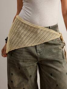 Freevana 2026 Spring/Summer Plus Size Fashionable Elegant Beach Resort Sweater Top - Gold - View 7