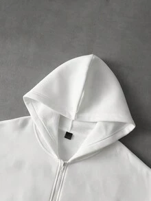 PAVTROS Men's Personalized Fashion 3D Embroidery Zip-Up Hoodie - White - View 6