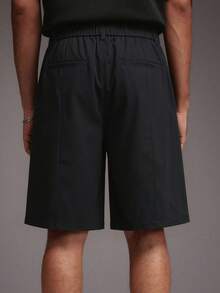 STYNVO Men's Casual Pleated Loose Shorts, Solid Color, Versatile For Daily Wear And Commuting, Summer - Black - View 2