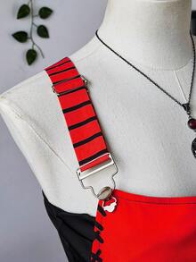 Plus Size Colorblock Strap Dress, Spring/Summer - Multicolor - View 7