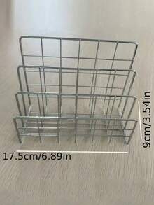 Étagère de livre moderne en métal, étagère de rangement de bureau minimaliste en fer, étagère de rangement de bureau, étagère de rangement de livre, boîte de rangement multifonctionnelle pour magazine et journal, convient pour l'organisation et la décoration de bureau à domicile - Multicolore - Voir 3