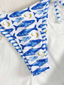 Swim Vcay Bộ bikini 2 mảnh thời trang ngọt ngào thắt nơ vai, không gọng, có đệm mút rời, gợi cảm dành cho nữ, thích hợp cho bãi biển và sân bay. - Màu xanh lam - Xem 8
