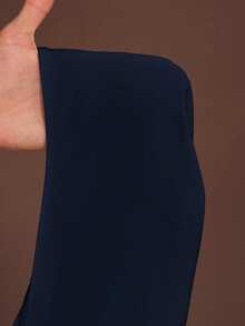 Slaydiva Body noir moulant sans manches grande taille, automne/hiver - Bleu marine - Voir 8