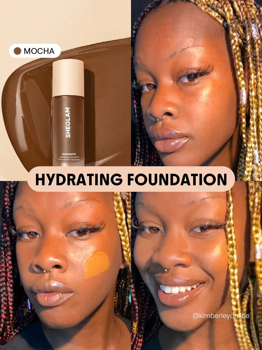 SHEGLAM Base De Maquillaje Hidratante Skinfinite Mocha Flawless Dewy Foundation Cobertura Hidratante Corrector De Poros Invisible Sin Poros No Grasoso Base De Maquillaje LíQuida Suave Y Ligera Base De Maquillaje Para Navidad Y Marca Belleza Maquillaje Maquullaje CosméTica Para Mujeres NiñAs Perfecto Para Invierno Primavera Verano Ideal Para Y2K Elegante Moda Adecuado Para CumpleañOs DíA De La Madre Regalo Fiesta Listo Mejor Color - Mocha - Ver 1