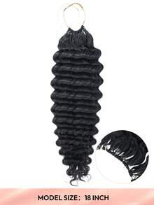 Boho Braids 深波浪卷发 60克 50股 女士钩编真人发 14-22英寸 100% Remy真人发 预先分离 隐形奇迹结 羽毛钩编真人发 波西米亚风接发 自然黑 1B# - S1B - 查看 3