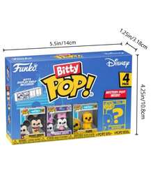 Funko Bitty Mini Vinyl Figure 4 Packs Collectible Set, Classic Cartoon Mouse, Bow-Wearing Mouse, Yellow Puppy And Mystery Character, Micro Size Display Figures With Shelf Case, Cute Desktop Decoration Gift Idea - Multicolor - View 2