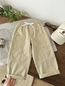 LMoss Kids Jeans blancos holgados y entallados para niños - Caqui - Ver 9