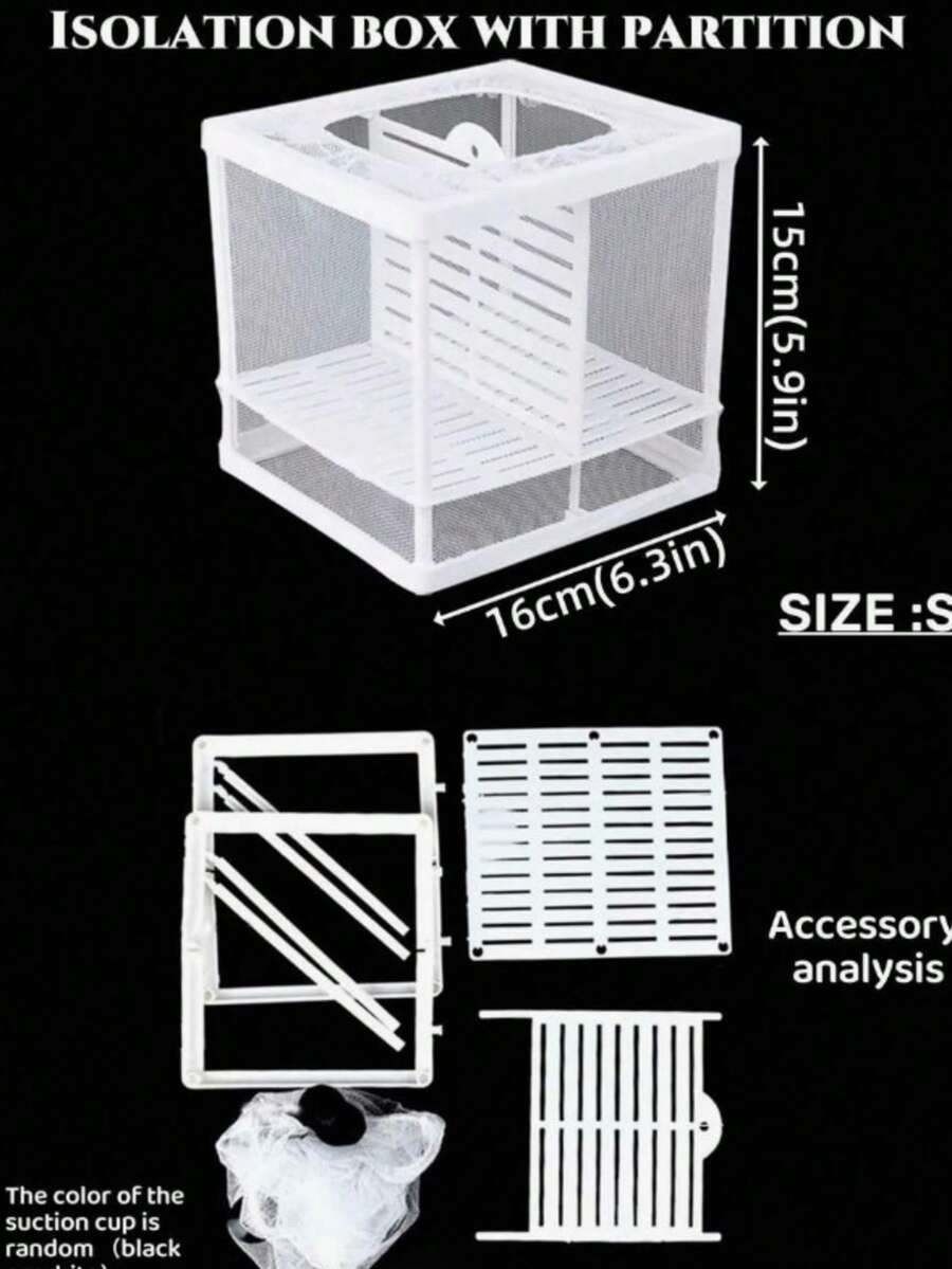 Fish Tank, Aquarium Isolation Box, Tropical Fish Fry Separation Net, Suspended Injured Fish Protection Net, 1pc - White - View 1
