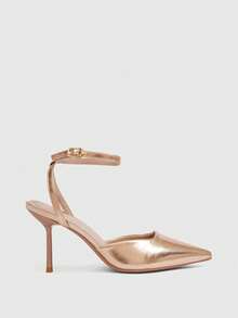 CUCCOO SZL Sepatu Hak Lancip Bertali Pergelangan Kaki Warna Champagne untuk Wanita, Cocok untuk Beraktivitas Sehari-hari, Kencan, Pesta, Pernikahan, Liburan, Sepatu Musim Semi, Cocok untuk Liburan Musim Semi, Paskah dan Natal - Sampanye - View 2