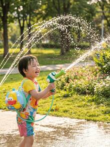 MINKOJA 1 pieza Mochila con pistola de agua con diseño de animal lindo, lanzador de agua para niños con correas ajustables, juguete de agua para exteriores de verano para niños y niñas, regalo de Pascua, regalo del Día del Niño, juguetes de piscina, juguetes para niños, juguetes de agua, pistolas de agua para niños - Multicolor - Ver 4